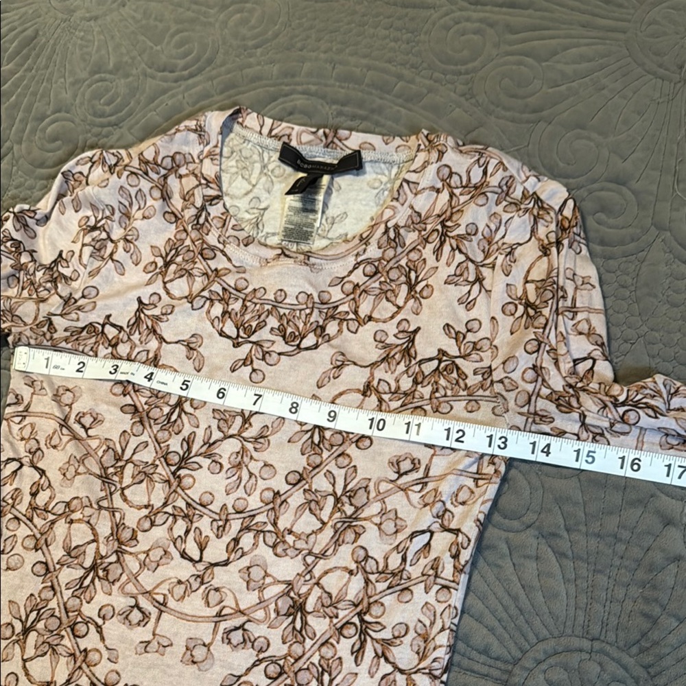 BCBGMaxAzria Light Pink and Brown Patterned Blouse - Picture 9 of 10